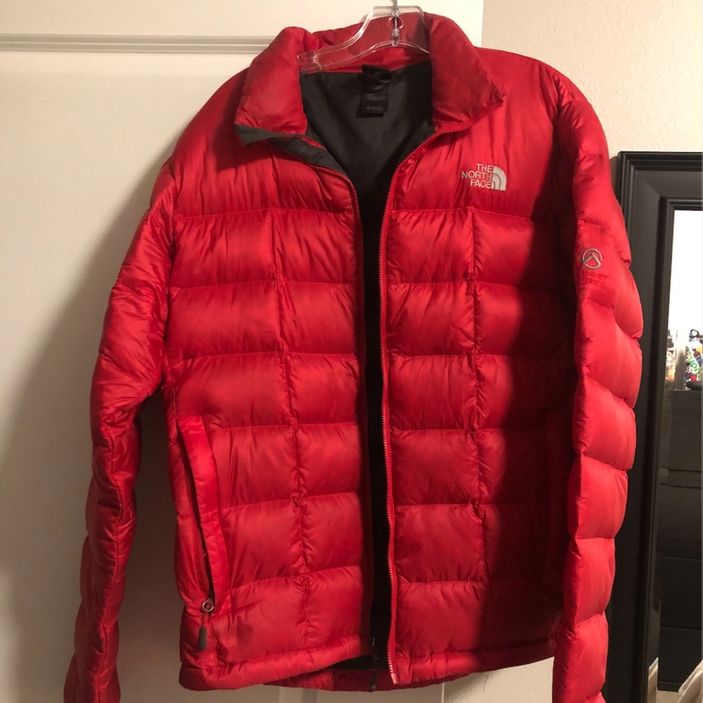 North Face Summit Series Red Down Puffy Coat 800